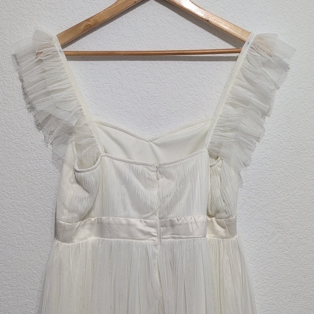 Anaya With Love Maternity Maxi Dress Women 8 White Good‎ Ruffle Tulle Bridal - Picture 6 of 15